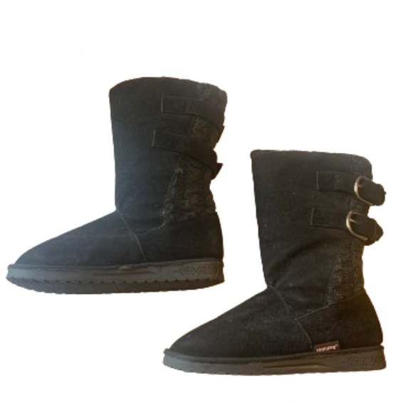 Muk Luks Mid Calf Faux Suede Jean Boot - Picture 2 of 10
